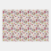 Elegant wine candles tiled pattern  ラッピングペーパーシート (正面3)