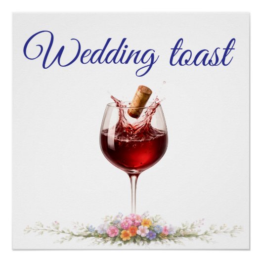 Elegant Wine Glass Splash Wedding  ポスター (正面)