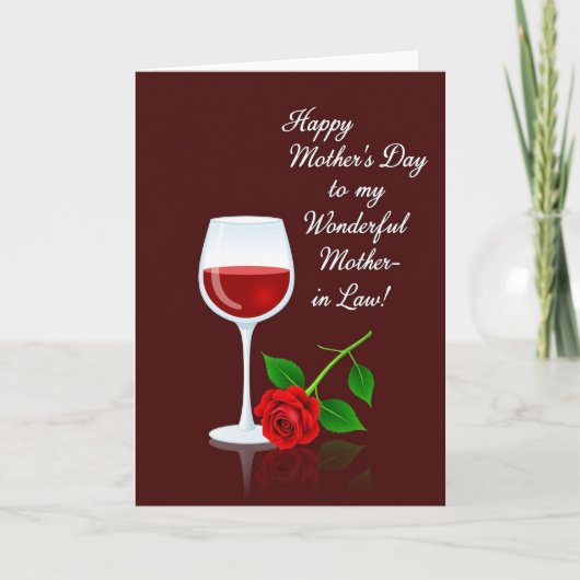 Elegant Wine Mothers Day Design Card カード (正面)