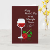 Elegant Wine Mothers Day Design Card カード (黄色い花)