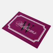 Elegant wine red classy border personalized ドアマット (アングル)