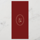 Elegant Wine Red Script Monogram Wedding メニュー (裏面)