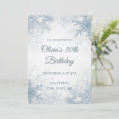 Elegant Winter 30th Birthday Invitation – Icy Snow 招待状 (スタンド正面)