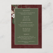 Elegant Winter Berries & Pine Burgundy Wedding エンクロージャーカード (正面)