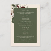 Elegant Winter Berries & Pine Ivory Wedding エンクロージャーカード (正面)