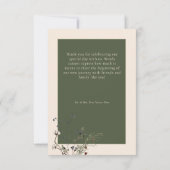 Elegant Winter Berries & Pine Ivory Wedding サンキューカード (裏面)