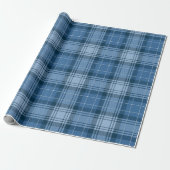 Elegant Winter Blue Tartan Plaid Gender-Neutral ラッピングペーパー (アンロールド)