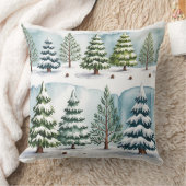 Elegant Winter Botanical Christmas Pillow クッション (ブランケット)