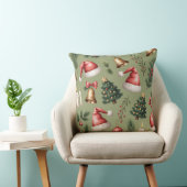 Elegant Winter Botanical Christmas Pillow クッション (椅子)