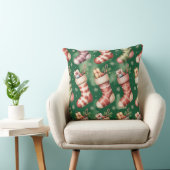 Elegant Winter Botanical Christmas Pillow クッション (椅子)