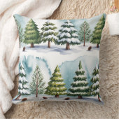 Elegant Winter Botanical Christmas Pillow クッション (ブランケット)