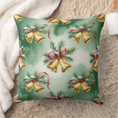Elegant Winter Botanical Christmas Pillow クッション (ブランケット)