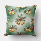 Elegant Winter Botanical Christmas Pillow クッション (正面)