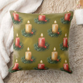 Elegant Winter Botanical Christmas Pillow クッション (ブランケット)
