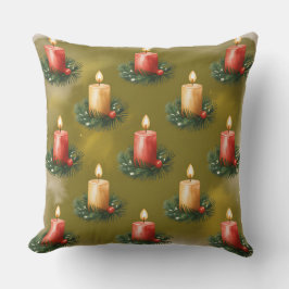 Elegant Winter Botanical Christmas Pillow クッション