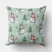 Elegant Winter Botanical Christmas Pillow クッション (正面)