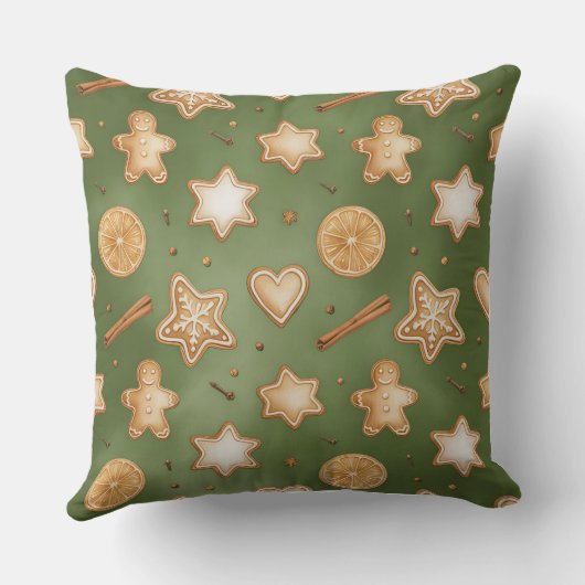 Elegant Winter Botanical Christmas Pillow クッション (裏面)