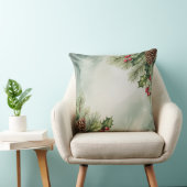 Elegant Winter Botanical Christmas Pillow クッション (椅子)