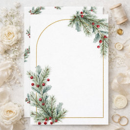 Elegant Winter Botanical Wedding Invitation  招待状