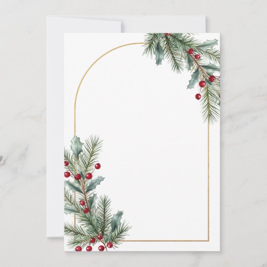 Elegant Winter Botanical Wedding Invitation  招待状 (正面)