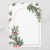 Elegant Winter Botanical Wedding Invitation  招待状 (正面/裏面)