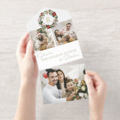 Elegant Winter Botanical Wreath 2-Photo Foil オールインワン招待状 (切り取り部)