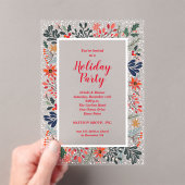 Elegant Winter Botanicals Christmas Party アクリル招待状 (インサイチュ (ポータブル))