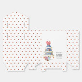 Elegant Winter Bow Christmas Tree Baby Shower  フェイバーボックス (見開き)