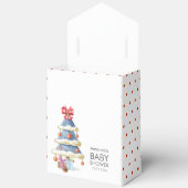 Elegant Winter Bow Christmas Tree Baby Shower  フェイバーボックス (見開き)