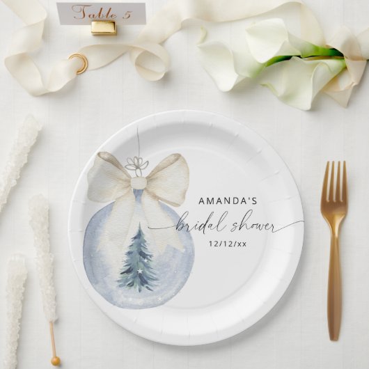 Elegant winter bridal shower  ペーパープレート (ウェディング)
