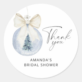 Elegant winter bridal shower ラウンドシール