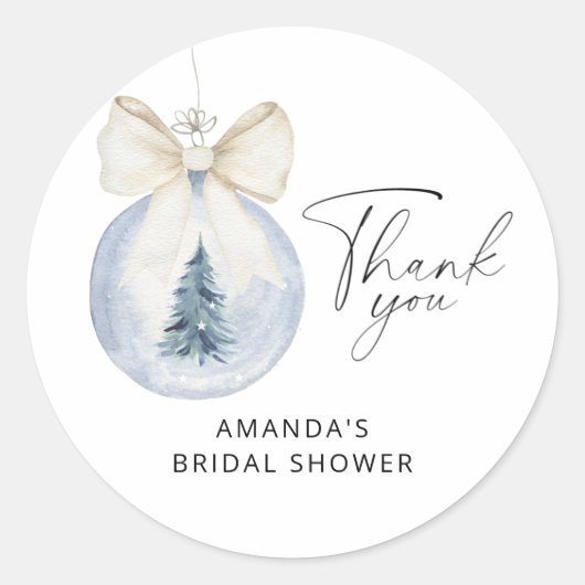 Elegant winter bridal shower  ラウンドシール (正面)