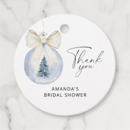 Elegant winter bridal shower favor tags フェイバータグ