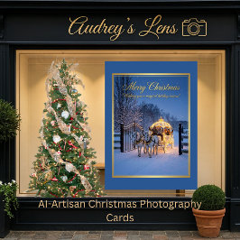 Elegant Winter Carriage Christmas シーズンカード