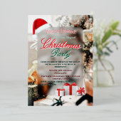 Elegant Winter Christmas Party Invitation 箔招待状 (立ち正面)