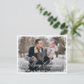 Elegant Winter Christmas Photo Modern  シーズンポストカード (スタンド正面)