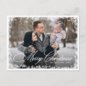 Elegant Winter Christmas Photo Modern  シーズンポストカード (正面)