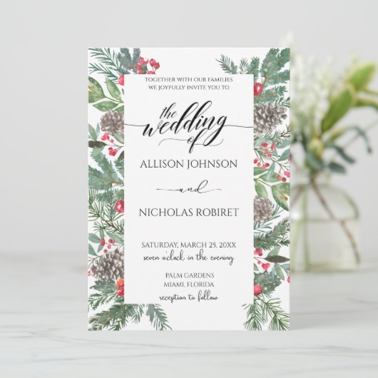 Elegant winter christmas wedding  招待状 (スタンド正面)