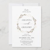 Elegant Winter Christmas  Wedding Invitation 招待状 (正面)