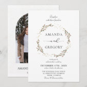 Elegant Winter Christmas  Wedding Invitation 招待状 (正面/裏面)