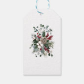 Elegant Winter Cotton & Pinecone Holiday Gift Tag ギフトタグ (裏面)