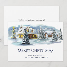 Elegant Winter Country Land Christmas Greeting シーズンカード