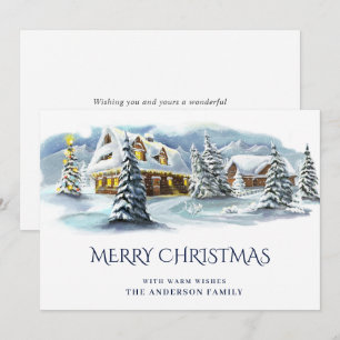 Elegant Winter Country Land Christmas Greeting シーズンカード