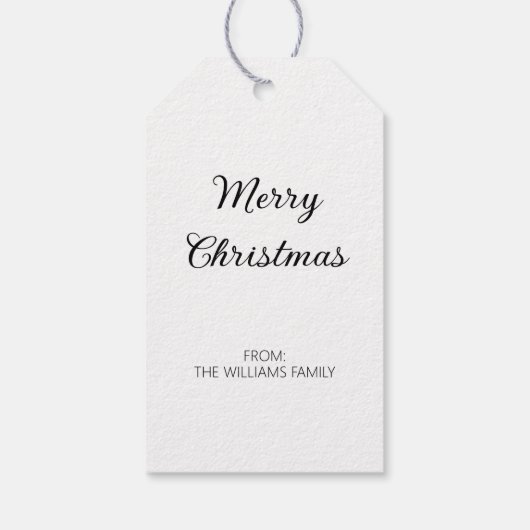 Elegant Winter Deer Christmas ギフトタグ (裏面)