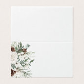 Elegant winter evergreen wedding place cards (外部フラット)
