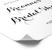 Elegant Winter Floral Bridal Shower Welcome ポスター (角)