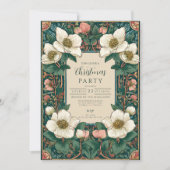 Elegant Winter Floral Christmas 招待状 (正面)