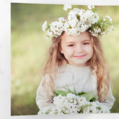 Elegant Winter Floral Gold Merry Christmas 1 Photo 三つ折りカード (内部最初)