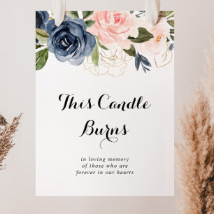 Elegant Winter Floral This Candle Burns Sign ポスター