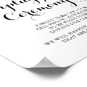 Elegant Winter Floral Unplugged Ceremony Sign ポスター (角)